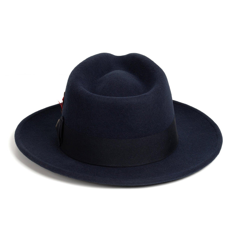 Men Church Fedora Hat-  Navy - Church Suits For Less