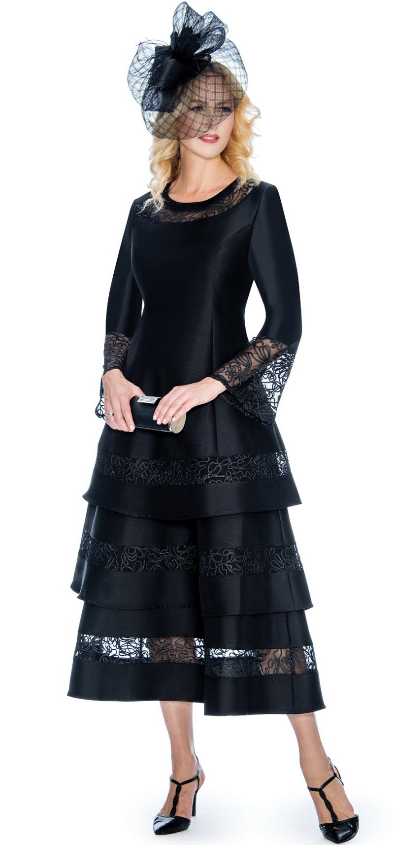 Giovanna Dress D1346-Black - Church Suits For Less