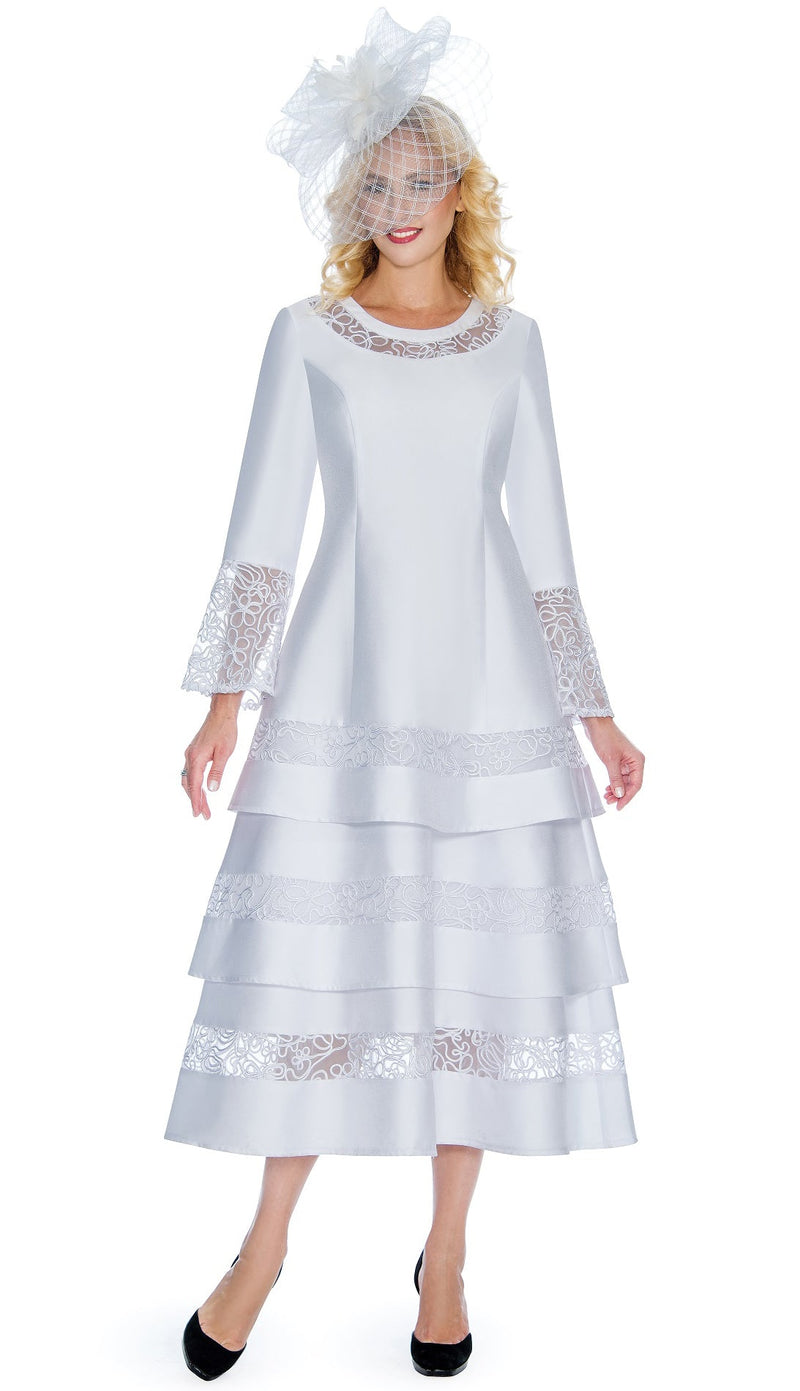 Giovanna Dress D1346-White - Church Suits For Less