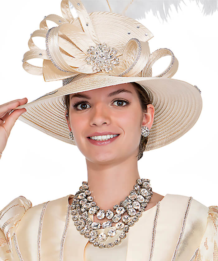 Champagne Italy Church Hat 5890 - Church Suits For Less