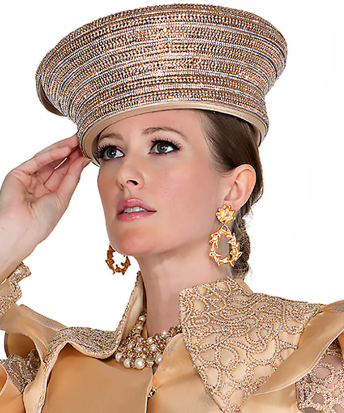 Champagne Italy Church Hat 6057 - Church Suits For Less