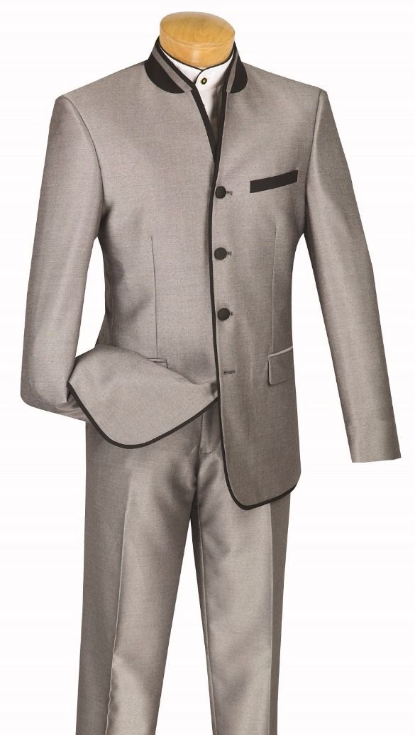 Vinci Men Suit S4HT-1-Gray - Church Suits For Less