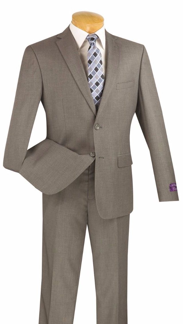 Vinci Men Suit US900-1-Grey - Church Suits For Less